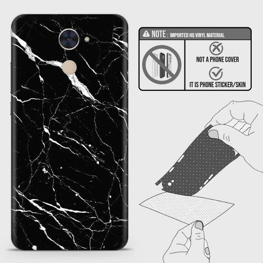 Huawei Y7 Prime 2017 Back Skin - Design 6 - Trendy Black Marble Skin Wrap Back Sticker