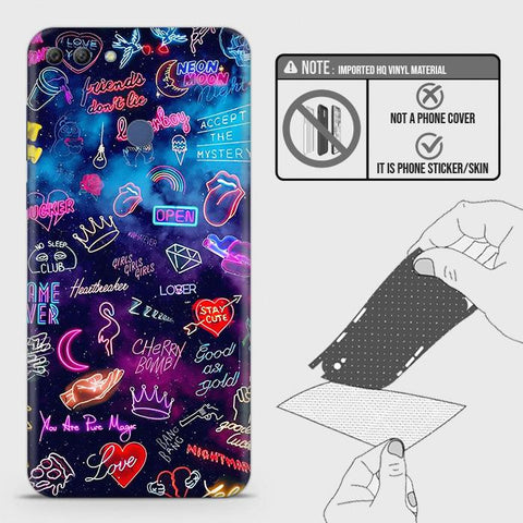 Huawei Y9 2018 Back Skin - Design 1 - Neon Galaxy Skin Wrap Back Sticker