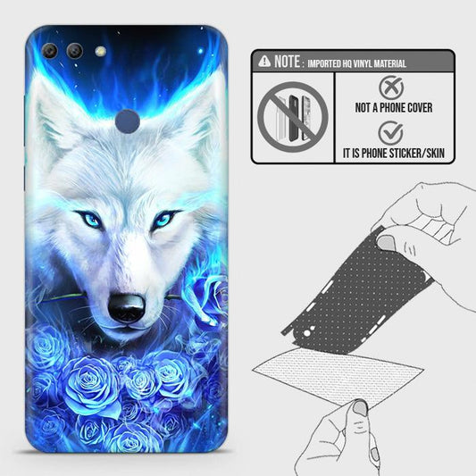 Huawei Y9 2018 Back Skin - Design 2 - Vintage Galaxy Wolf Skin Wrap Back Sticker