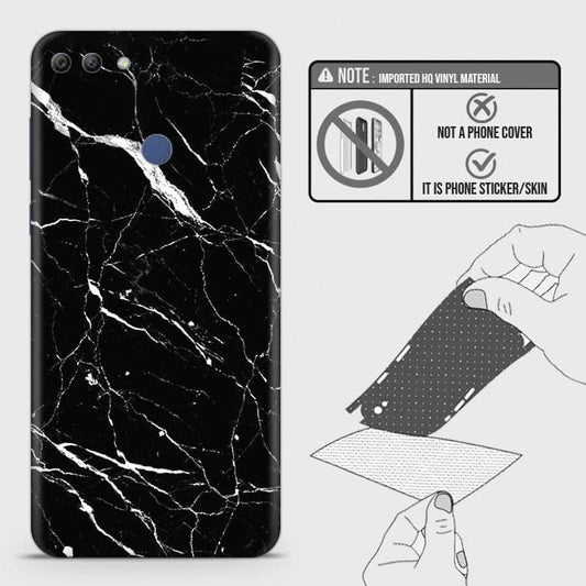 Huawei Y9 2018 Back Skin - Design 6 - Trendy Black Marble Skin Wrap Back Sticker