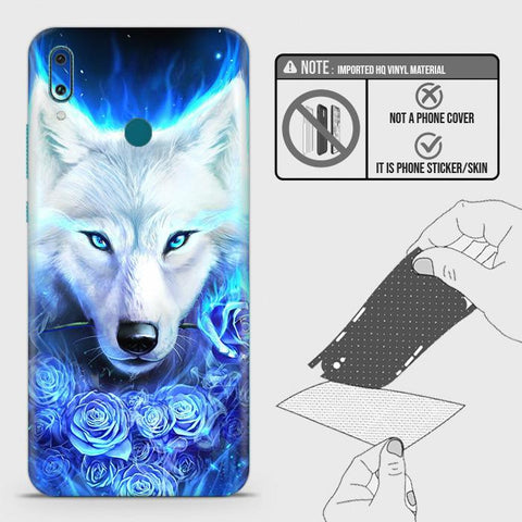 Huawei Y9 2019 Back Skin - Design 2 - Vintage Galaxy Wolf Skin Wrap Back Sticker