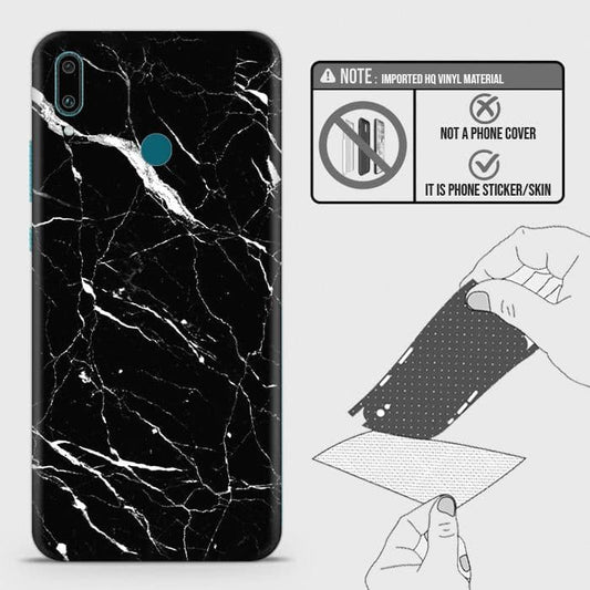 Huawei Y9 2019 Back Skin - Design 6 - Trendy Black Marble Skin Wrap Back Sticker