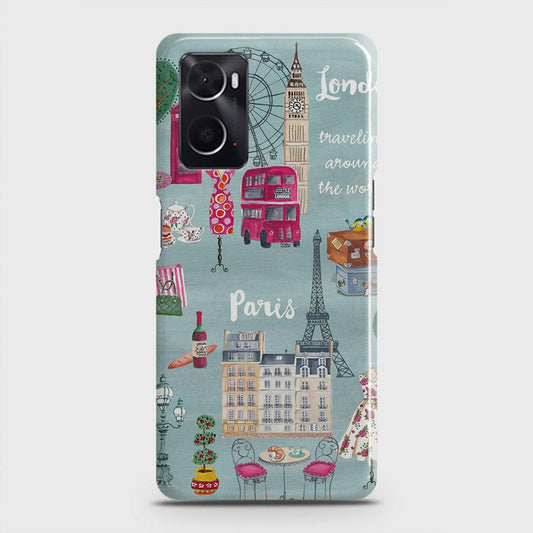 Oppo A96 4G Cover - Matte Finish - London, Paris, New York ModernPrinted Hard Case with Life Time Colors Guarantee