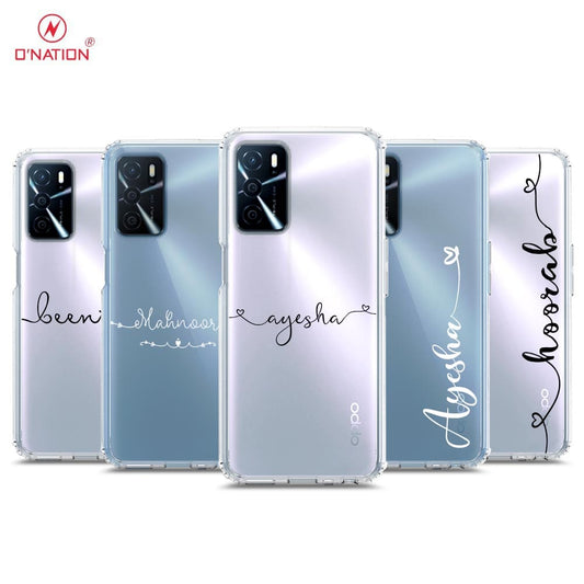 Oppo A16 Cover - Personalised Name Series - 8 Designs - Clear Phone Case - Soft Silicon Borders