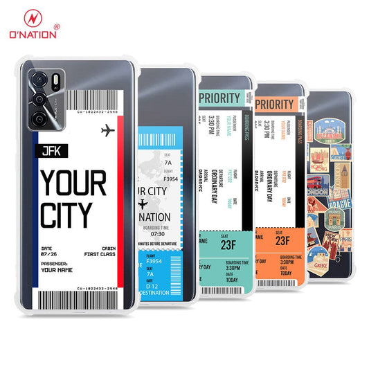 Oppo A16 Cover - Personalised Boarding Pass Ticket Series - 5 Designs - Clear Phone Case - Soft Silicon Borders