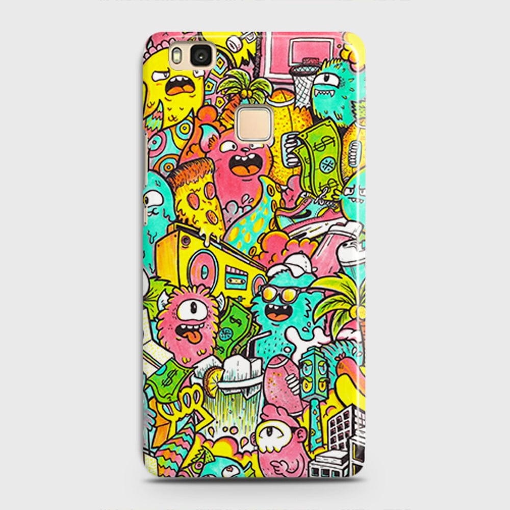 Huawei P9 Lite Cover - Candy Colors Trendy Sticker Collage Printed Hard Case with Life Time Colors Guarantee