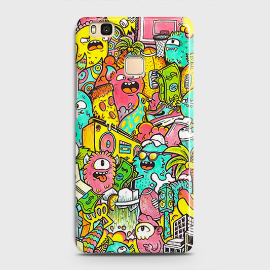 Huawei P9 Lite Cover - Candy Colors Trendy Sticker Collage Printed Hard Case with Life Time Colors Guarantee