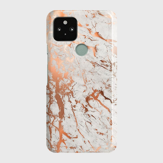 Google Pixel 5 XL Cover - In Chic Rose Gold Chrome Style Printed Hard Case with Life Time Colors Guarantee