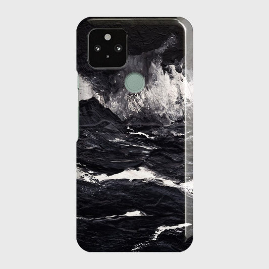 Google Pixel 5 XL Cover - Black Ocean Marble Trendy Printed Hard Case with Life Time Colors Guarantee