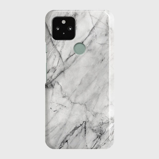 Google Pixel 5 XL Cover - Trendy White Marble Printed Hard Case with Life Time Colors Guarantee