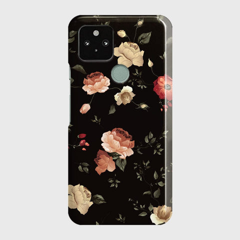 Google Pixel 5 XL Cover - Dark Rose Vintage Flowers Printed Hard Case with Life Time Colors Guarantee
