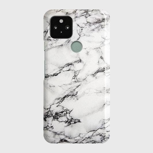 Google Pixel 5 XL Cover - Trendy White Floor Marble Printed Hard Case with Life Time Colors Guarantee
