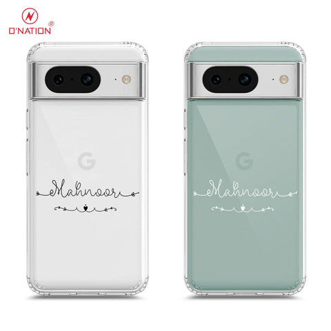 Google Pixel 8 Cover - Personalised Name Series - 8 Designs - Clear Phone Case - Soft Silicon Borders