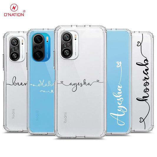 Xiaomi Poco F3 Cover - Personalised Name Series - 8 Designs - Clear Phone Case - Soft Silicon Borders