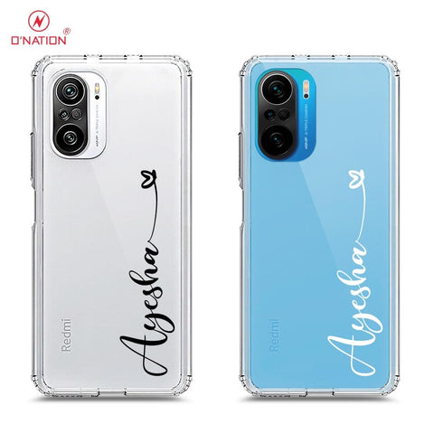 Xiaomi Poco F3 Cover - Personalised Name Series - 8 Designs - Clear Phone Case - Soft Silicon Borders