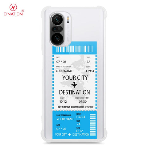 Xiaomi Poco F3 Cover - Personalised Boarding Pass Ticket Series - 5 Designs - Clear Phone Case - Soft Silicon Borders