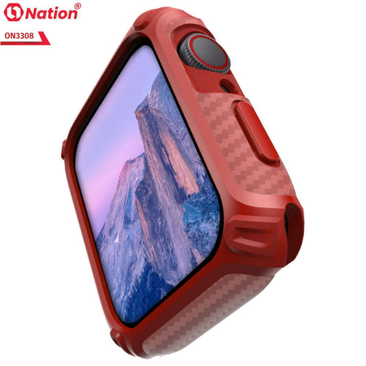 Apple Watch Series SE (44mm) Cover - Red - ONation Quad Element Full Body Protective Soft Case
