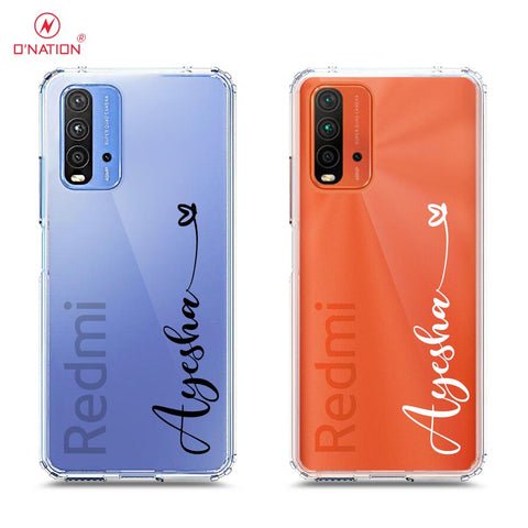 Xiaomi Redmi 9T  Cover - Personalised Name Series - 8 Designs - Clear Phone Case - Soft Silicon Borders