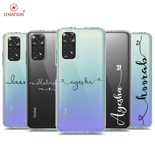Xiaomi Redmi Note 11 4G Cover - Personalised Name Series - 8 Designs - Clear Phone Case - Soft Silicon Borders