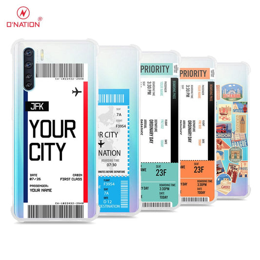 Oppo Reno 3 Cover - Personalised Boarding Pass Ticket Series - 5 Designs - Clear Phone Case - Soft Silicon Borders