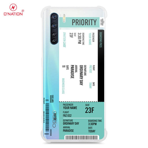 Oppo Reno 3 Cover - Personalised Boarding Pass Ticket Series - 5 Designs - Clear Phone Case - Soft Silicon Borders