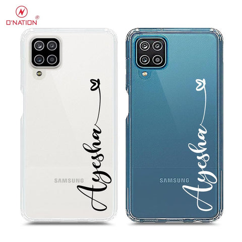 Samsung Galaxy A12 Cover - Personalised Name Series - 8 Designs - Clear Phone Case - Soft Silicon Borders