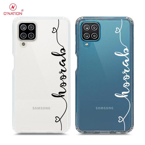 Samsung Galaxy A12 Cover - Personalised Name Series - 8 Designs - Clear Phone Case - Soft Silicon Borders