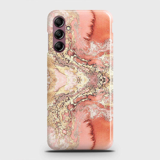 Samsung Galaxy A14 4G Cover - Trendy Chic Rose Gold Marble Printed Hard Case with Life Time Colors Guarantee