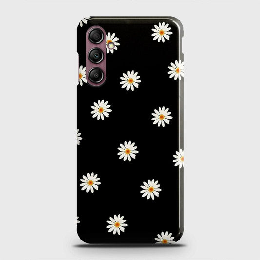 Samsung Galaxy A14 4G Cover - White Bloom Flowers with Black Background Printed Hard Case with Life Time Colors Guarantee