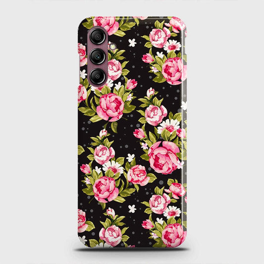 Samsung Galaxy A14 4G Cover - Trendy Pink Rose Vintage Flowers Printed Hard Case with Life Time Colors Guarantee