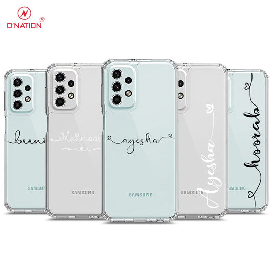 Samsung Galaxy A23 5G Cover - Personalised Name Series - 8 Designs - Clear Phone Case - Soft Silicon Borders
