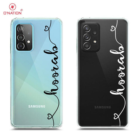 Samsung Galaxy A52 Cover - Personalised Name Series - 8 Designs - Clear Phone Case - Soft Silicon Borders