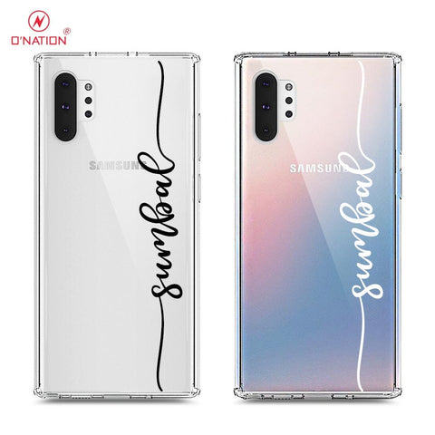 Samsung Galaxy Note 10 Plus Cover - Personalised Name Series - 8 Designs - Clear Phone Case - Soft Silicon Borders