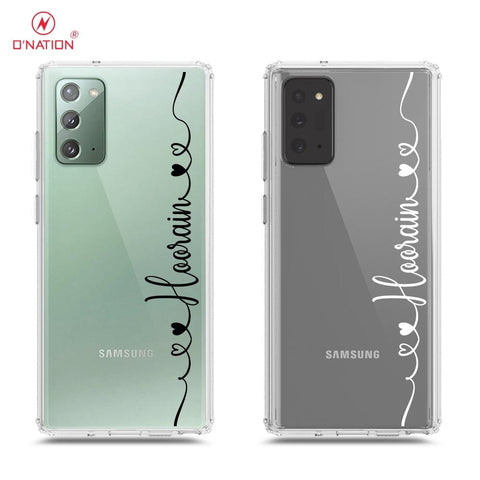 Samsung Galaxy Note 20 Cover - Personalised Name Series - 8 Designs - Clear Phone Case - Soft Silicon Borders