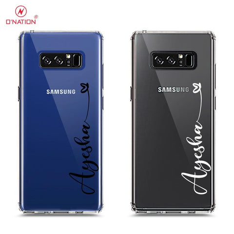 Samsung Galaxy Note 8 Cover - Personalised Name Series - 8 Designs - Clear Phone Case - Soft Silicon Borders
