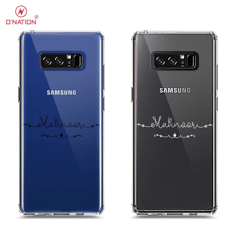 Samsung Galaxy Note 8 Cover - Personalised Name Series - 8 Designs - Clear Phone Case - Soft Silicon Borders