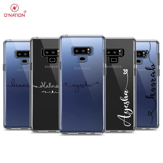 Samsung Galaxy Note 9 Cover - Personalised Name Series - 8 Designs - Clear Phone Case - Soft Silicon Borders