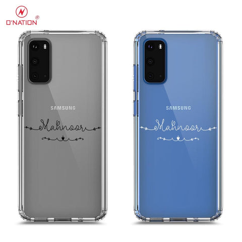 Samsung Galaxy S20 Cover - Personalised Name Series - 8 Designs - Clear Phone Case - Soft Silicon Borders