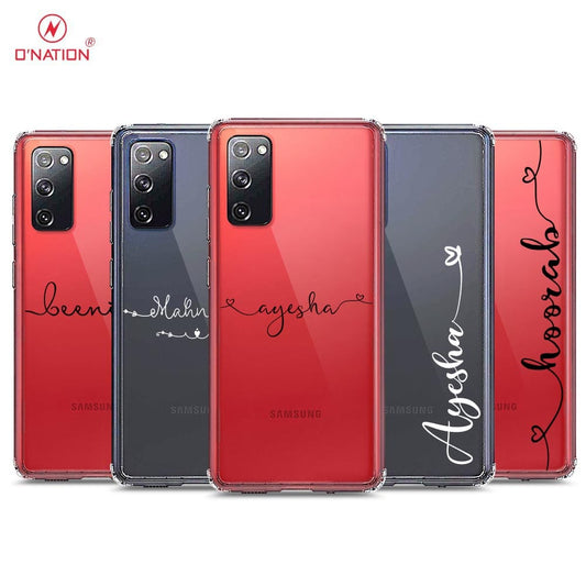 Samsung Galaxy S20 FE Cover - Personalised Name Series - 8 Designs - Clear Phone Case - Soft Silicon Borders