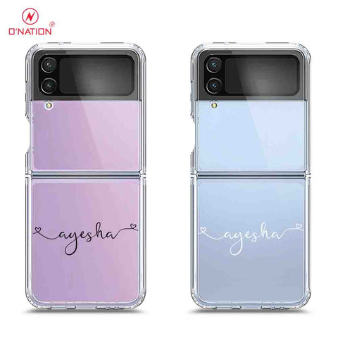 Samsung Galaxy Z Flip 4 5G Cover - Personalised Name Series - 8 Designs - Clear Phone Case - Soft Silicon Borders