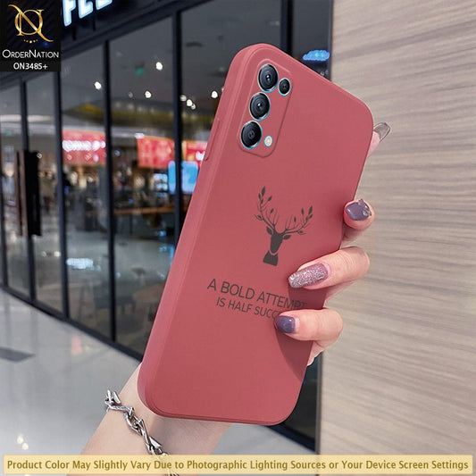 Oppo Reno 5 5G Cover - Red - ONation Bold Series - HQ Liquid Silicone Elegant Colors Camera Protection Soft Case ( Fast Delivery )