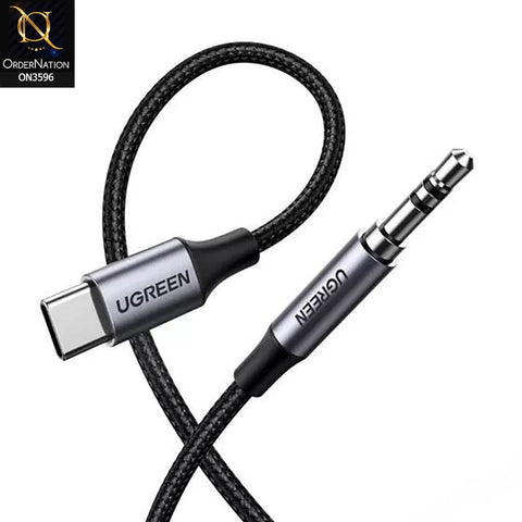 Black - UGREEN 30633 USB-C AUDIO CABLE 3.5MM