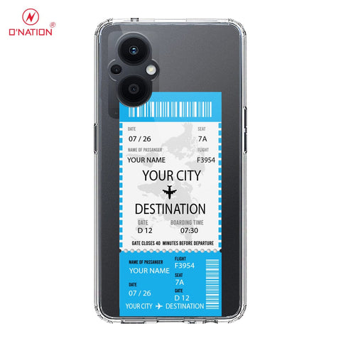 Oppo Reno 7Z 5G Cover - Personalised Boarding Pass Ticket Series - 5 Designs - Clear Phone Case - Soft Silicon Borders