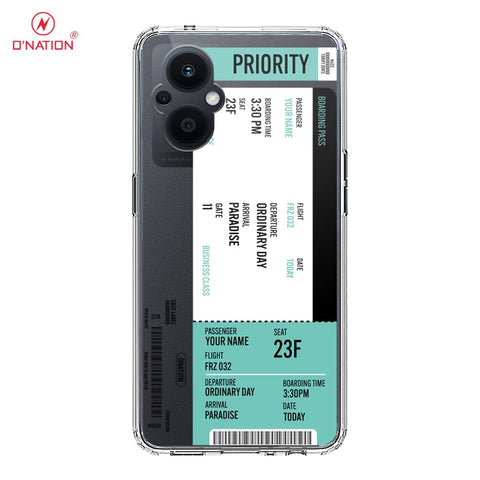 Oppo Reno 7Z 5G Cover - Personalised Boarding Pass Ticket Series - 5 Designs - Clear Phone Case - Soft Silicon Borders