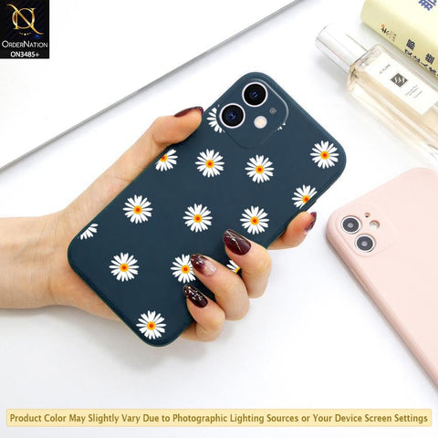 iPhone 12 Cover - ONation Daisy Series - HQ Liquid Silicone Elegant Colors Camera Protection Soft Case