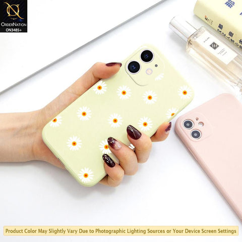 iPhone 12 Cover - ONation Daisy Series - HQ Liquid Silicone Elegant Colors Camera Protection Soft Case