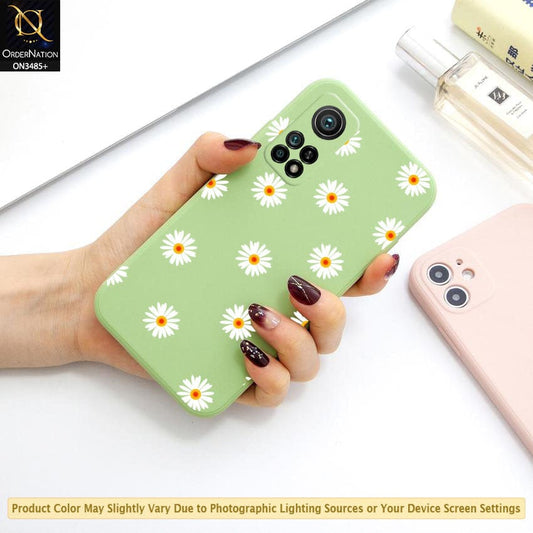 Xiaomi Mi 10T Pro Cover - ONation Daisy Series - HQ Liquid Silicone Elegant Colors Camera Protection Soft Case
