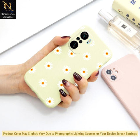 Xiaomi Poco F3 Cover - ONation Daisy Series - HQ Liquid Silicone Elegant Colors Camera Protection Soft Case