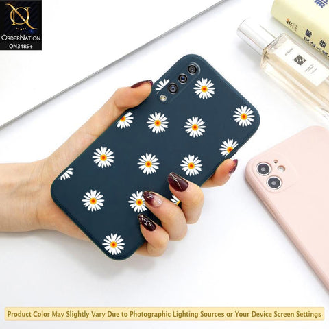 Samsung Galaxy A30s Cover - ONation Daisy Series - HQ Liquid Silicone Elegant Colors Camera Protection Soft Case