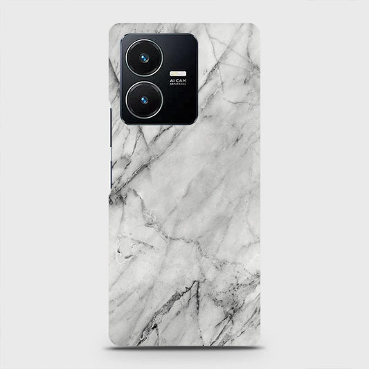 Vivo Y22s Cover - Trendy White Marble Printed Hard Case with Life Time Colors Guarantee